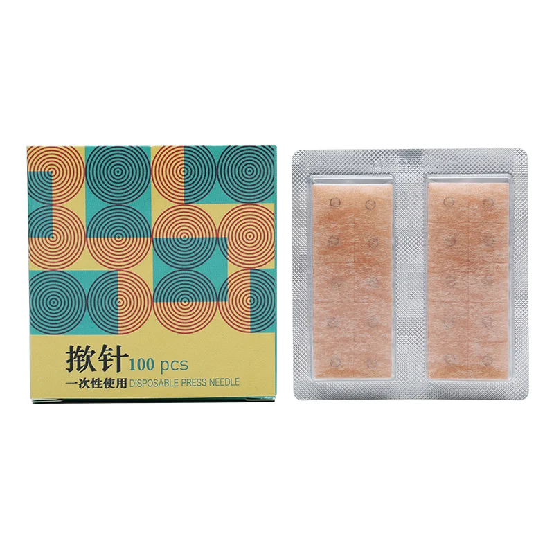 100Pcs/box Disposable Acupuncture Press Needle Sterile Aluminum Foil Packaging Acupuncture Needle Ears Skin Massage Ear Stickers