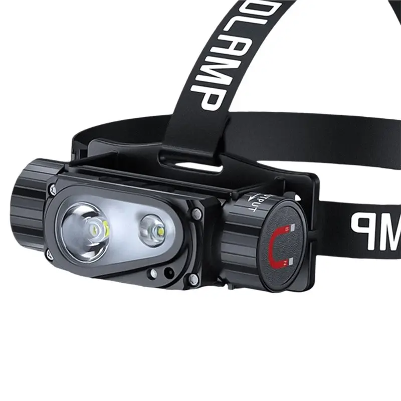 EYFL-USB Type C Power Bank Flashlight Sensor LED Headlamp White 3 Switch Headlight 18650 21700 Head Lamp Torch Flash Light