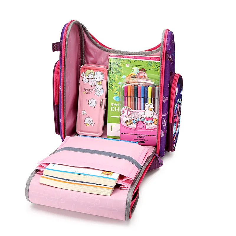 Kids Primary School Backpack Boys Racing Car Orthopedic Knapsack Children School Bags Girls Butterfly Satchel mochila escolar