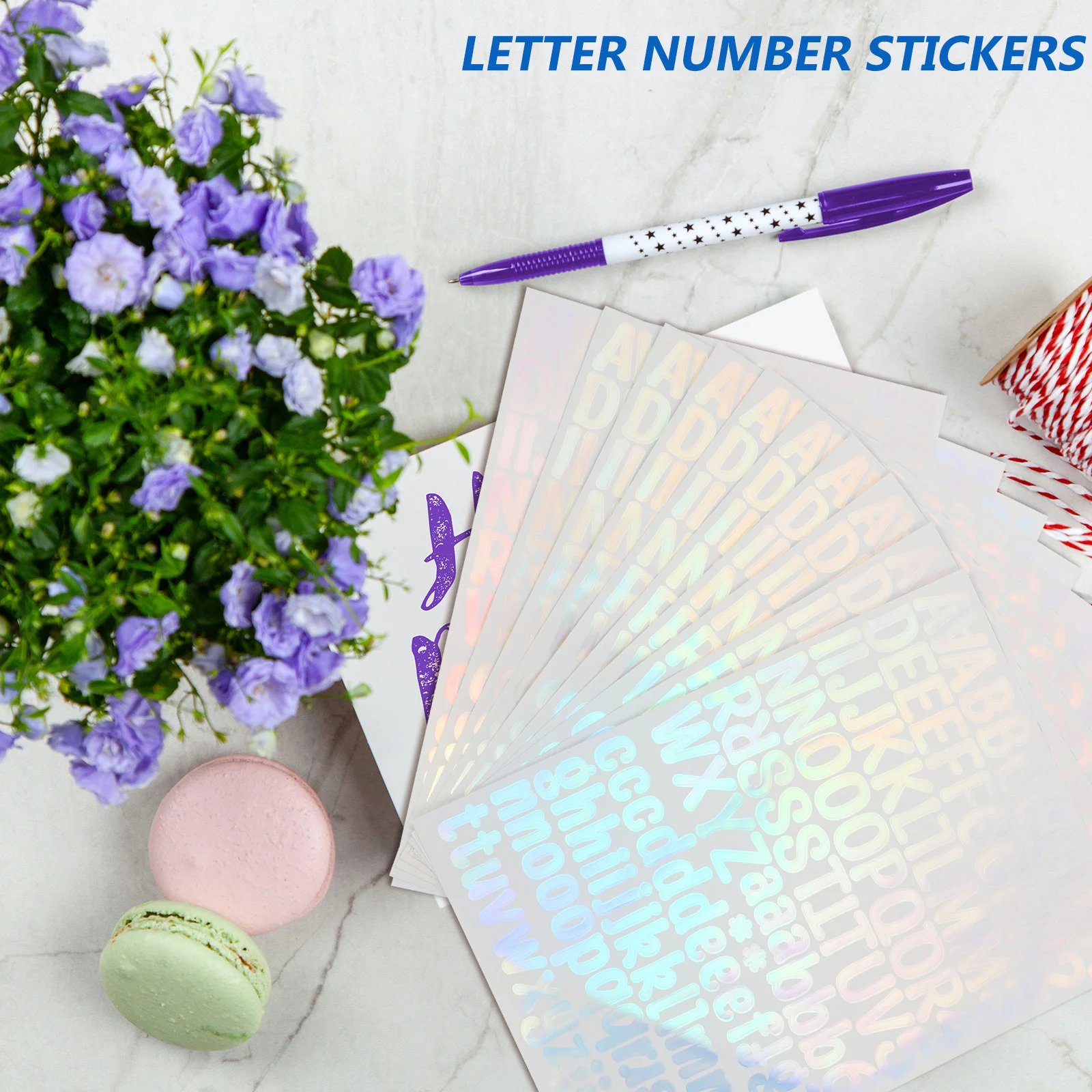 

10 Sheets Self-Adhesive Letter Decals Vinyl Letters Numbers Waterproof Reflective Stickers for Mailbox House Door Laptop