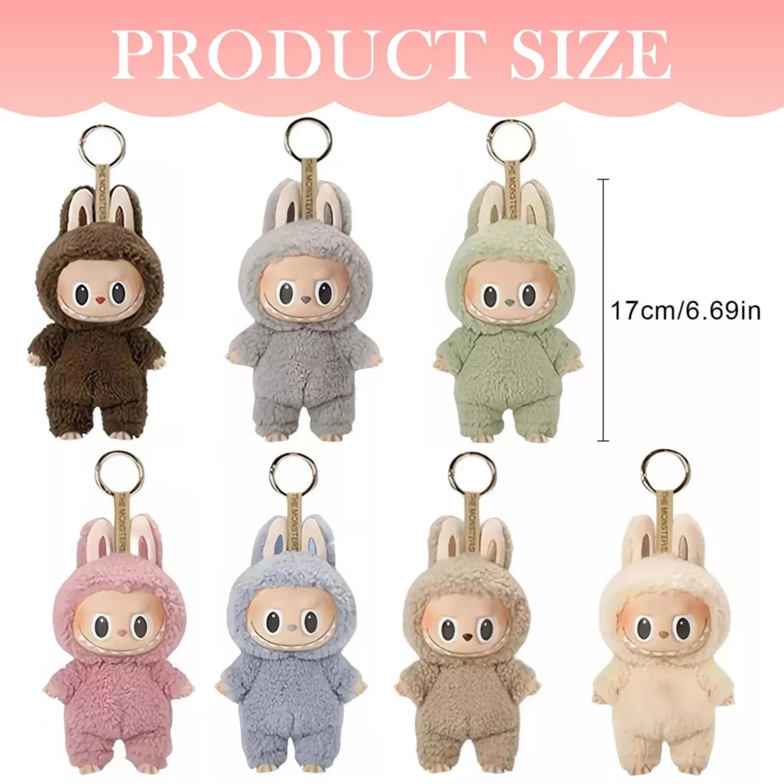 Gift New Hot Cute Labubu The Monsters Toys Cardiac Macarone Kawai Surprise Gifts Toy Guess Bag Figure Replica Keychain