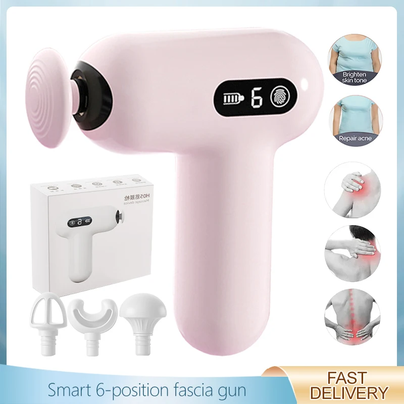 

Mini Portable Impact Muscle Massage Gun LCD TouchScreen BodyMassage Exercise Athlete Relaxation SlimmingShaping Massager fitness