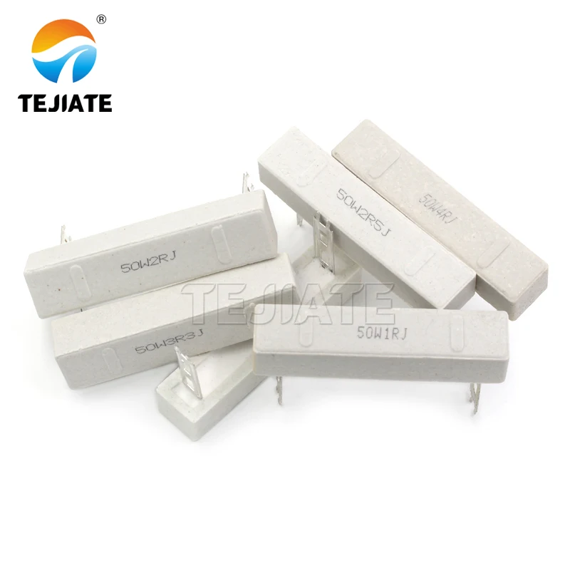 50W high power cement resistor 1R/2/3/4/5/6/8/10/12/20/25/100 ohm/200 ohm