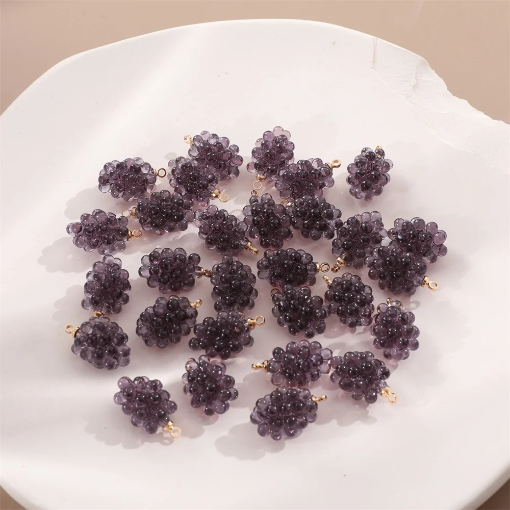 2 قطعة محاكاة الراتنج ثلاثية الأبعاد الفاكهة سحر العنب قلادة مجوهرات Findings بها بنفسك النتائج ل القرط سوار قلادة صنع الملحقات #4