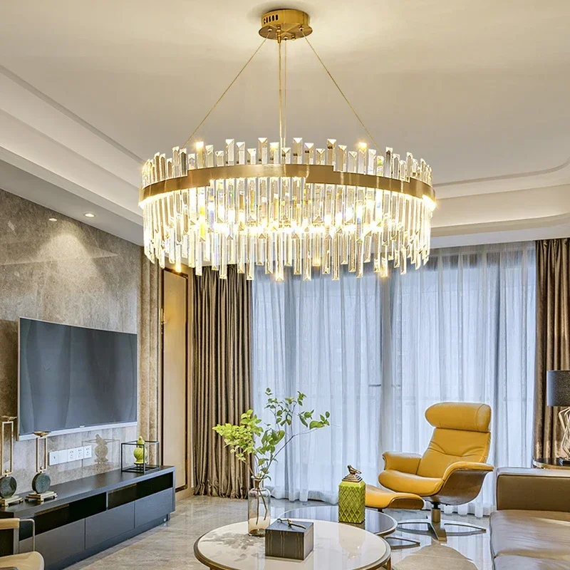 

Luxury Crystal Pendant Lights Chandelier Living Room Elegant Lustre Pendant Lights Home Decoration Indoor Lighting Lucerna LLPL