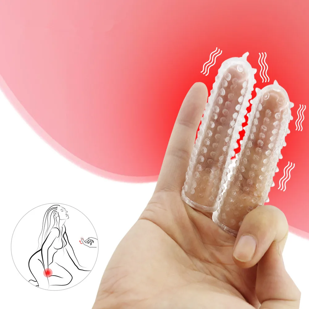 Finger Sleeve G Point Stimulation Clitoris Massage Vaginal Sex Finger Sleeves Reusable Condom Adult Sex Toys For Women Couples