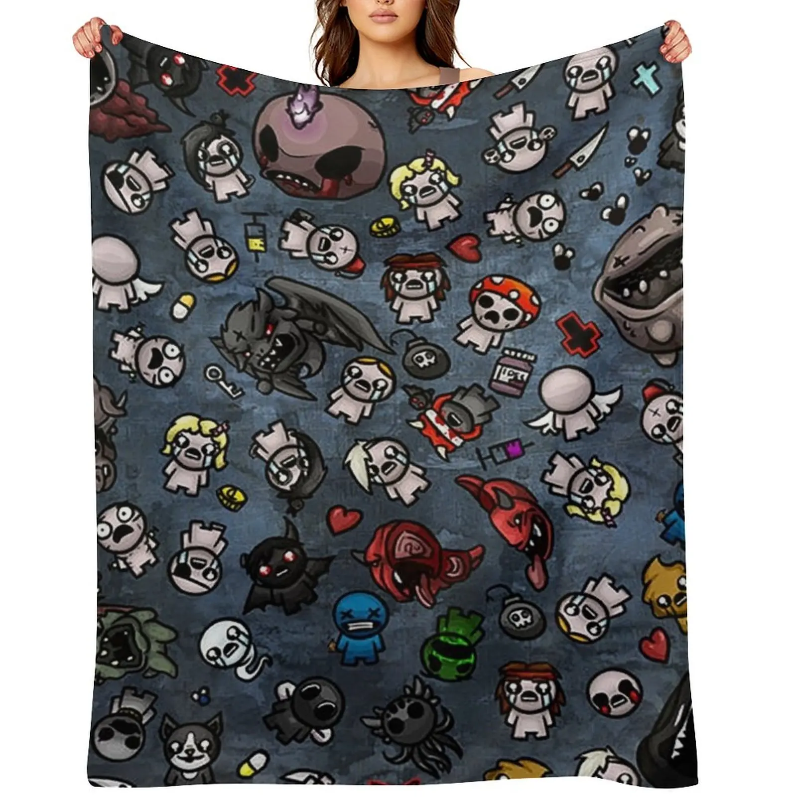 

Binding of Isaac Throw Blanket Softest Hairy Hair Soft Plush Plaid Blankets