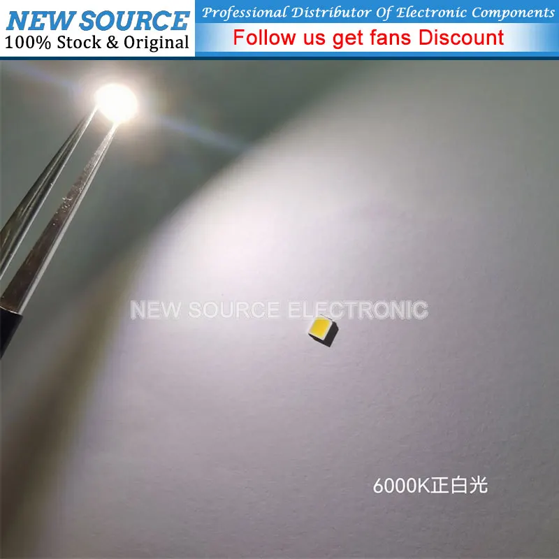 고휘도 SMD LED 2835, 백색, 1W, 0.5W, 0.2W, 3V, 6V, 9V, 18V, 36V, 150MA, 100MA, 30MA, 60MA, 80MA, 6000-6500K, 100 개