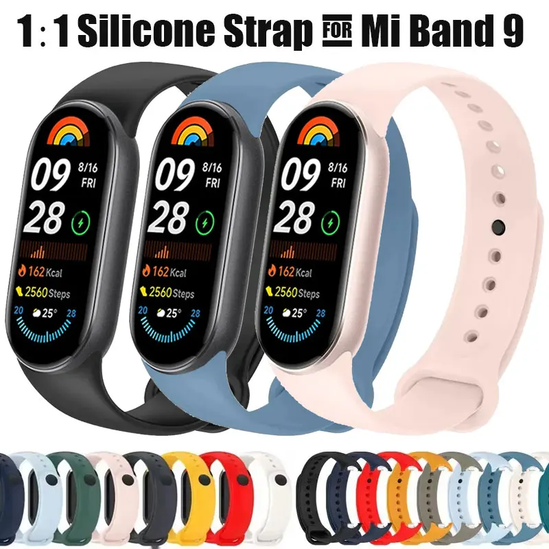 

Silicone Strap for Xiaomi Mi Band 9 8 Strap Official-website Sport Bracelet Wristband Pulseira correa Xiaomi Band 8 Accessories