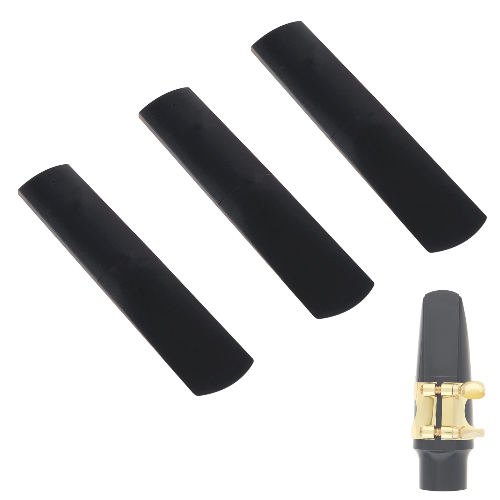 Palhetas de resina para saxofone tenor, 3 peças de força 2.5, palhetas pretas para instrumentos de sopro, acessórios