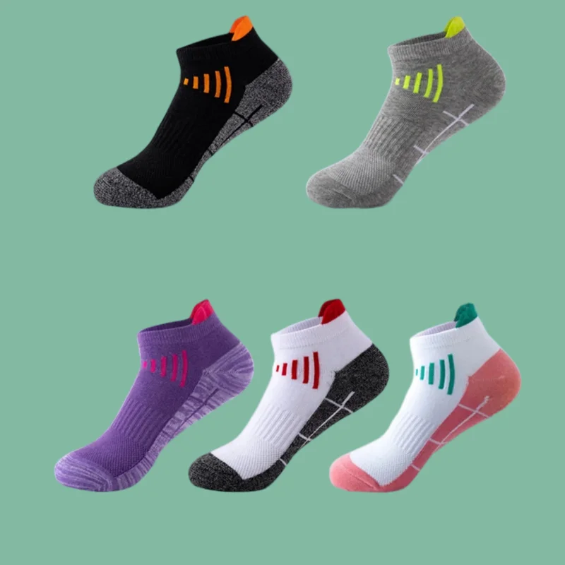 5 Pairs Fashion Women's Socks Summer Running Sports Socks Shallow Boat Socks Sweat-Absorbent And Breathable Cotton Socks For Men