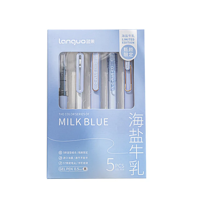 5 قطعة/المجموعة Ins البساطة هلام القلم الكورية بلون 0.5 مللي متر أسود لطيف أقلام جميلة القرطاسية أقلام طالب المدرسة/اللوازم المكتبية