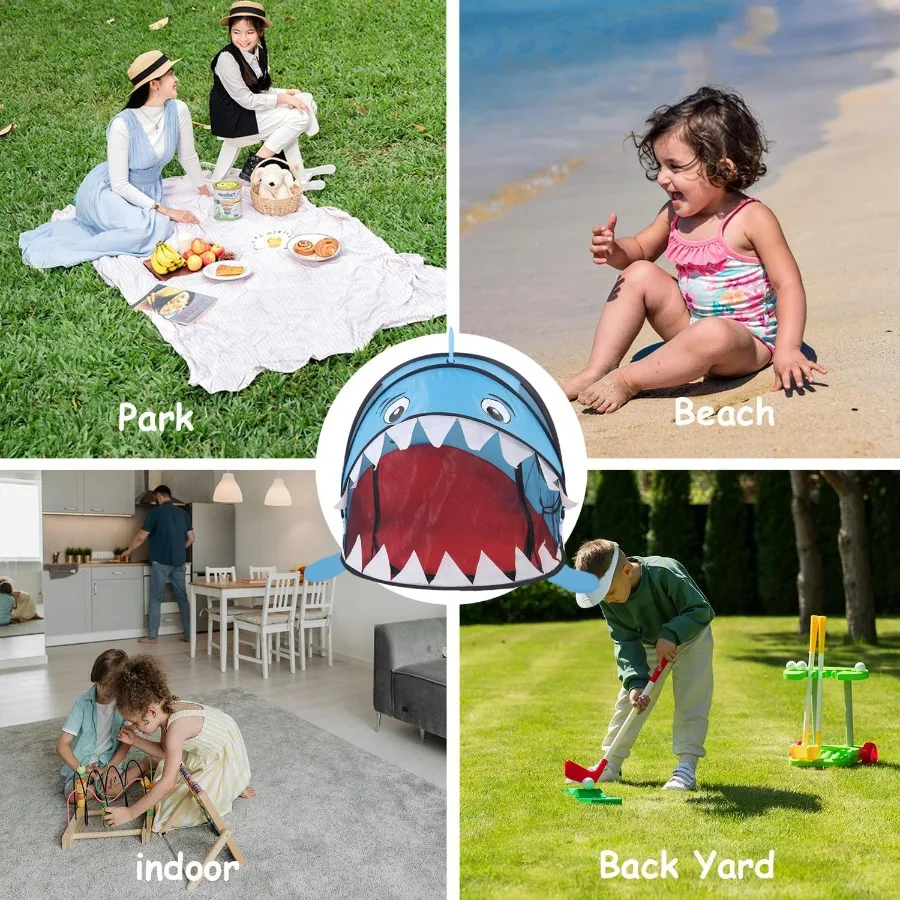 Pop-up-Zelt für faltbare Hai-Spielzelt, Spielhaus mit Aufbewahrungstasche, Kleinkindzelte, Spielzeugzelt für drinnen und draußen, für Jungen und Mädchen im Alter von 3 Jahren