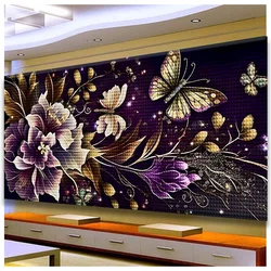 Diamond Painting Art DIY Large Size Flowers Diamond Embroidery 5D Square and Round Rhinestones Handmade Mosaic Home Decoration