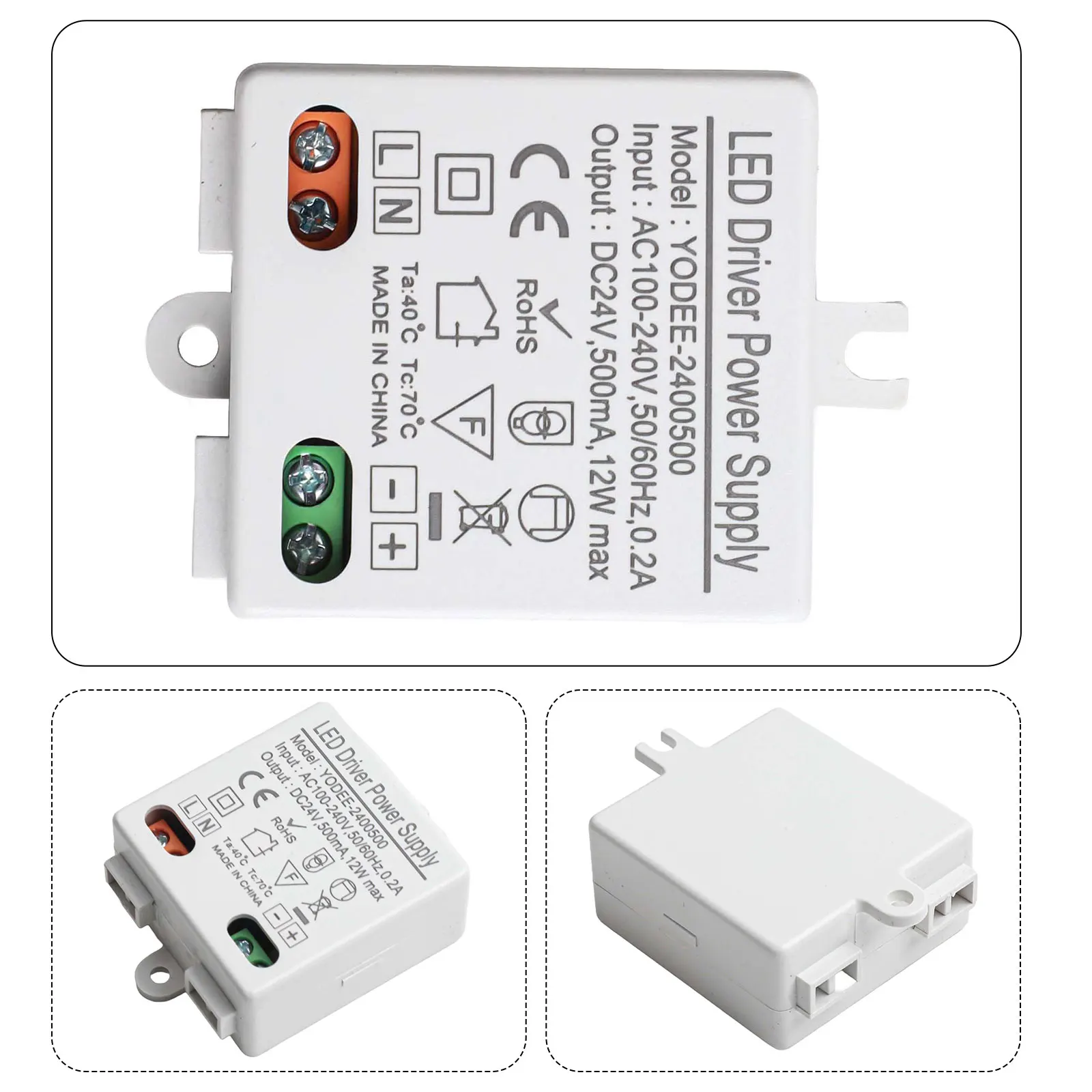Adattatore di alimentazione LED a basso profilo che funziona a 24 V CC con protezioni essenziali di sicurezza costruite per la tua pace di mente