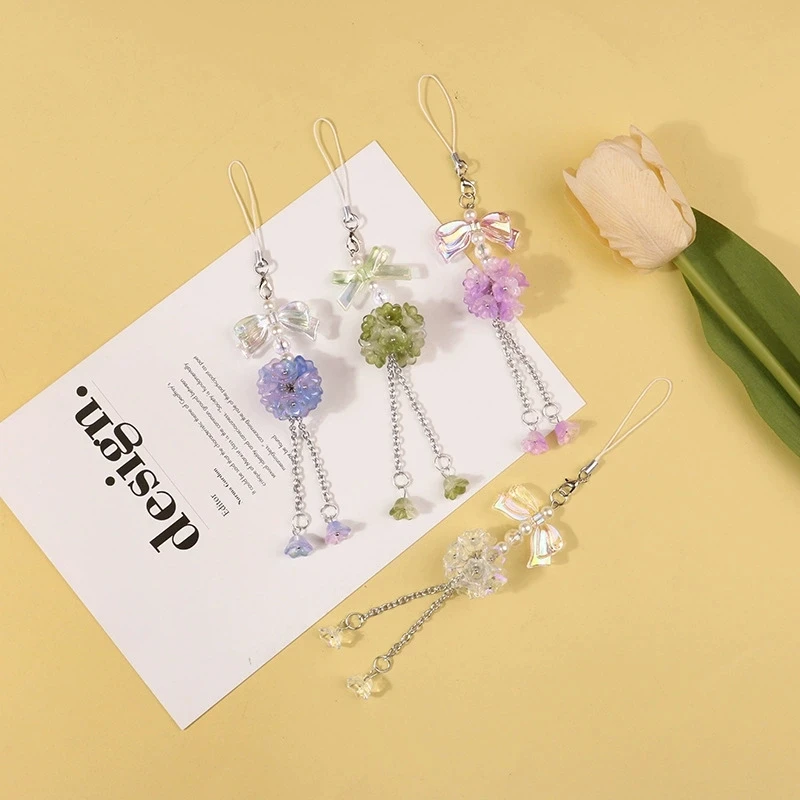 

Милый акриловый колокольчик, кластер орхидеи, ремешок для телефона, подвеска-цепочка, ремешок для мобильного телефона, брелок для ключей, женская сумка для девочек, подвеска для камеры, чехол