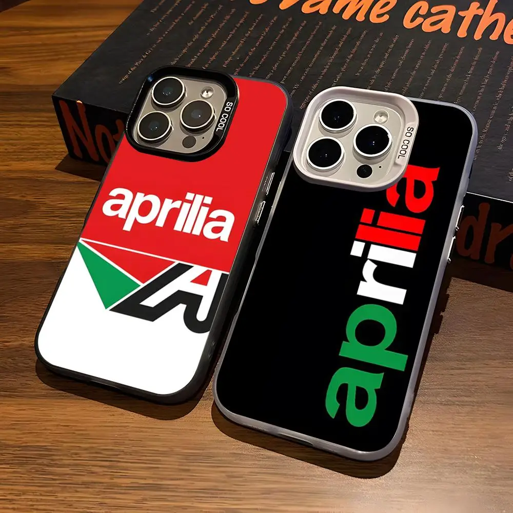Coole Aprilia Racing Farb-Handyhülle für iPhone 17 Air 16 15 14 Plus 13 12 11 Pro 7 8 XS Max XR Silber Weiß Bumper Case