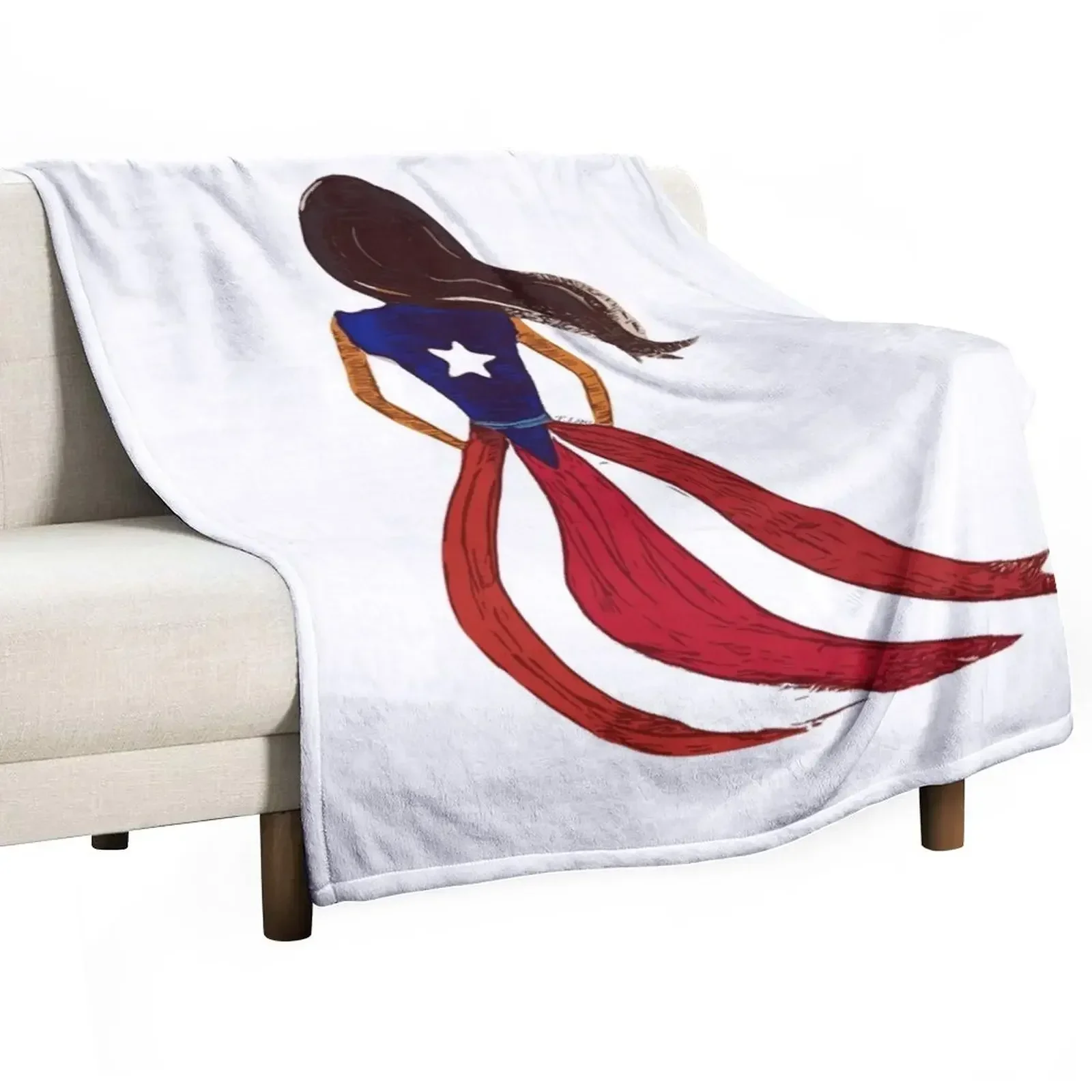 

Nia Boricua | Boricua Girl Throw Blanket wednesday Stuffeds Baby Furry Blankets