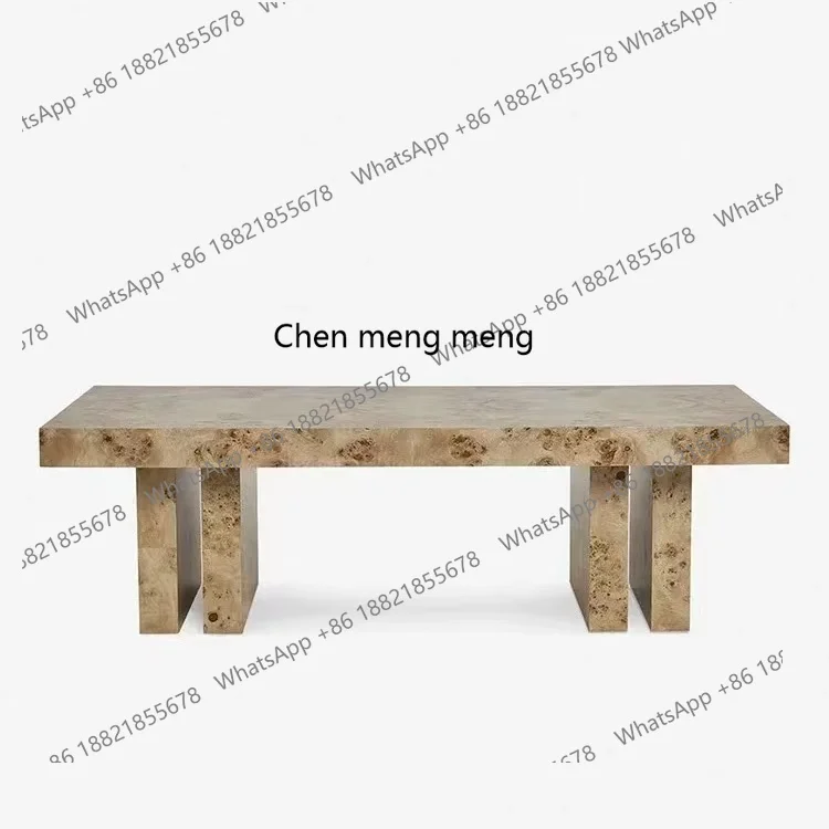 

French retro, antique coffee table, living room household small apartment rectangular coffee table, high-end coffee table