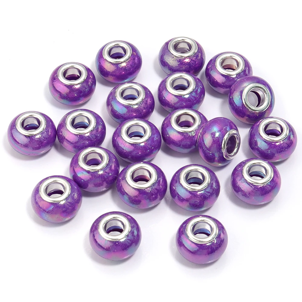 20Pcs Resin Round Beads for DIY Bracelet and Necklace Making