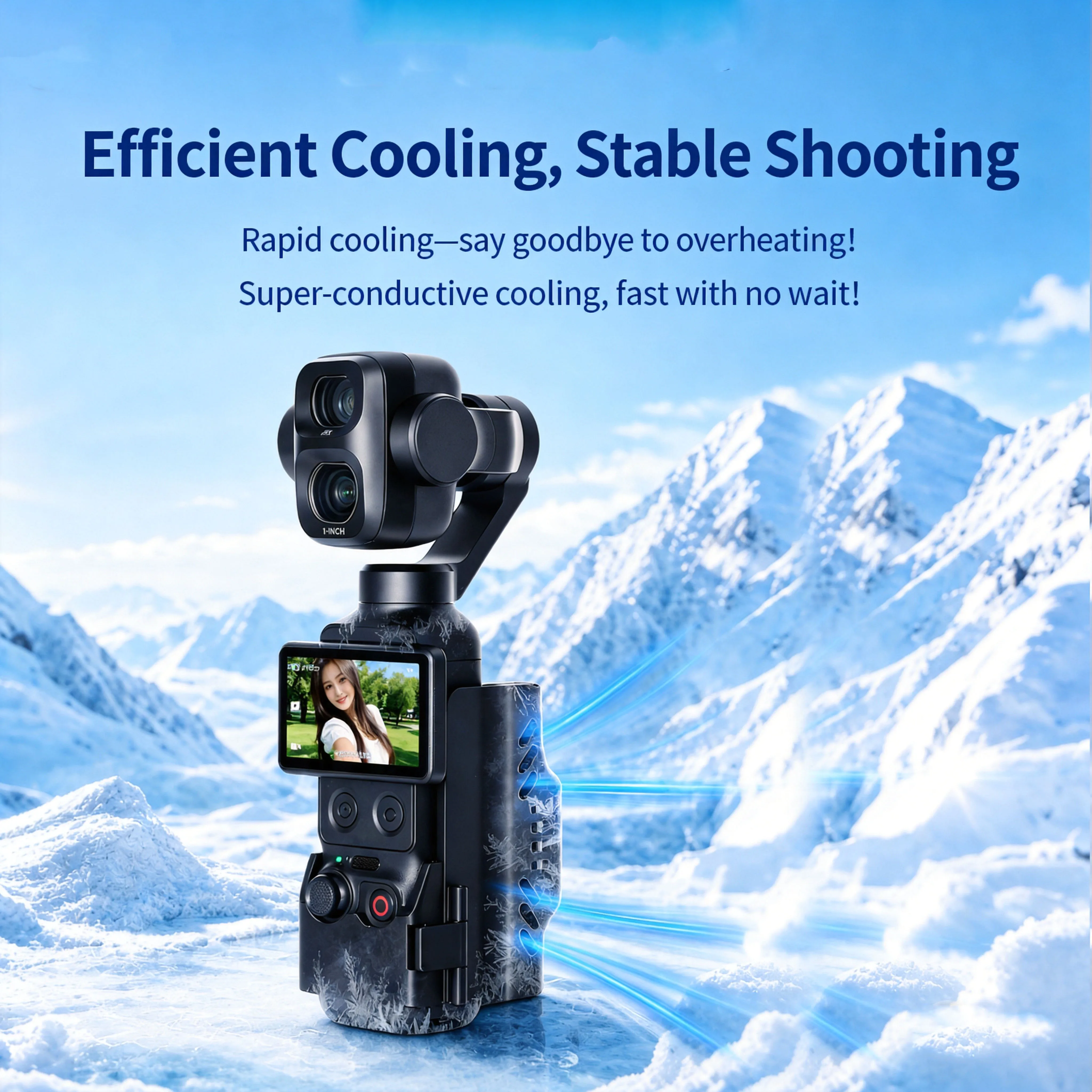 Semiconductor Cooling Fan for dji Pocket 4Pro/4/3 Quick Heat Dissipation 4500RPM Quiet 42dB Type C Powered Quick Release