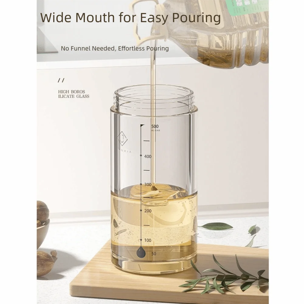 

Leak Proof Cooking Oil Pot Large Capacity No-drip Pourers Liquid Seasoning Bottle Refillable Automatic Cap
