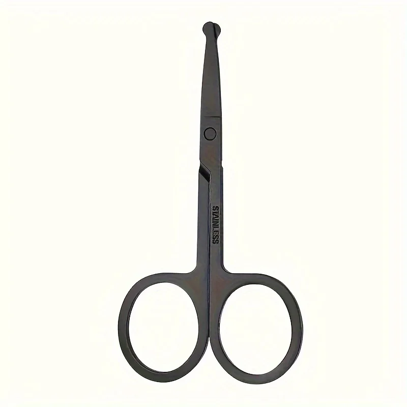 Precision Stainless Steel Scissors For Beard & Facial Hair - Safe Rounded Tip, Ideal For Men & Women