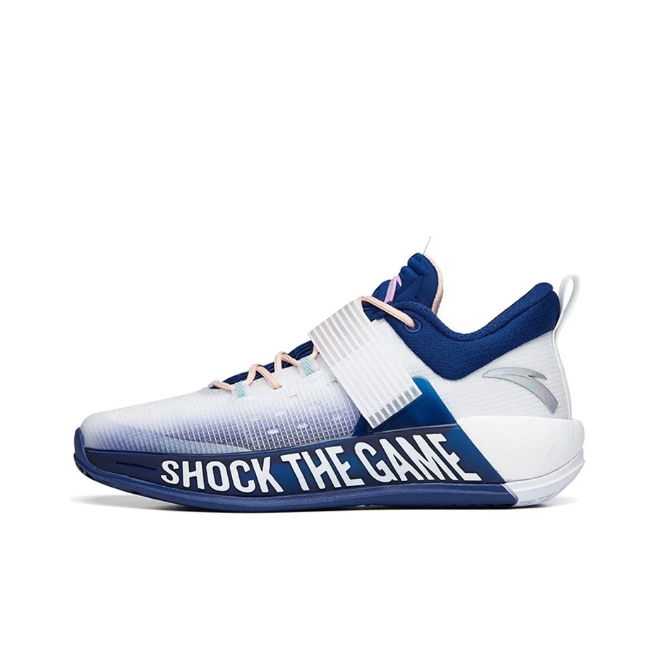 Anta Hengsao4 Abrasion Resistant Fabric Breathable Low top Basketball Shoes Men's White Blue 112231608-2