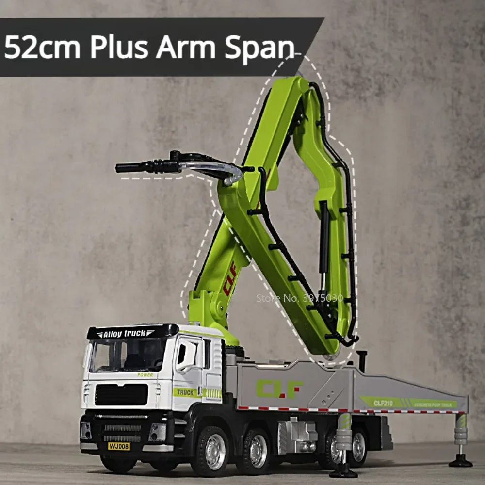 نموذج سبيكة Diecast مع الصوت والضوء باب السيارة يمكن فتح نماذج المركبات هدية عيد ميلاد مضخة الخرسانة ألعاب السيارات