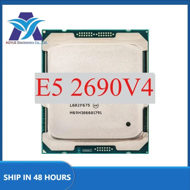 1pcs/lot Perfect test E5-2690V4 E5 2690V4 CPU 14nm 14 Cores 28 Threads 2.6GHz 35MB 135W processor LGA2011-3