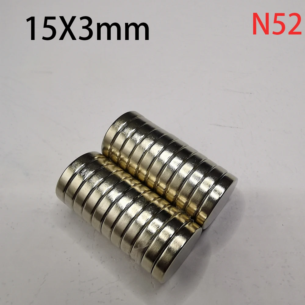 N52 15x3mm Standard  Wind Spin Rotate Magnet Neodymium extra Strong Scooter Rare Earth Motor Nickle Search Magnetic Fridge DIY