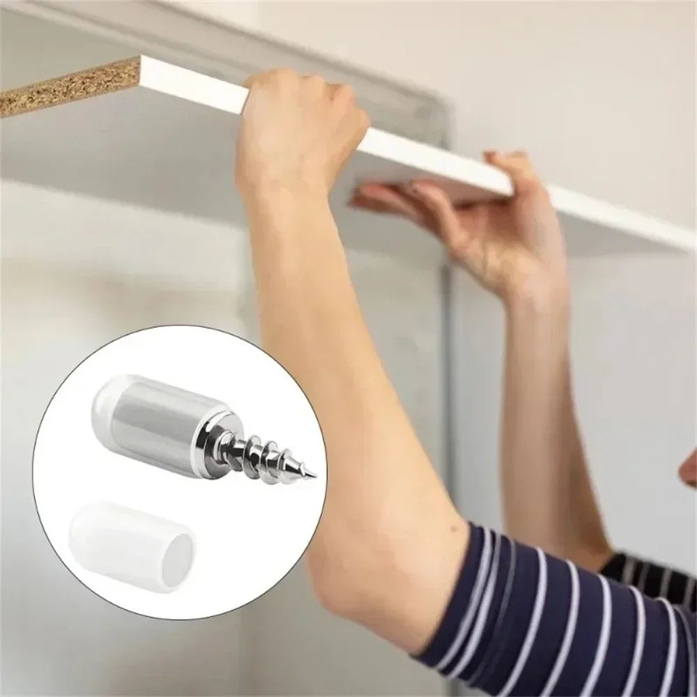 50/10PCS Shelf Support Pegs with Self-Tapping Screws – Non-Slip Sleeve Adjustable Brackets for Cabinets, Wardrobes & Bookshelves