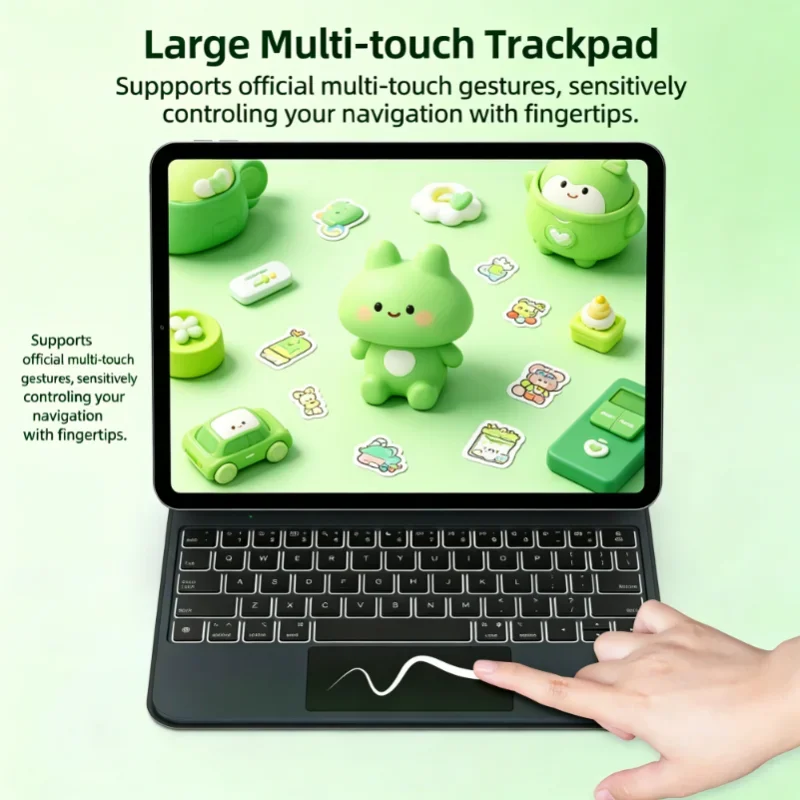 Teclado Ipad 키보드 Multi Language Pogo Pin Keyboard Case Smart Trackpad 2025 para IPad Air Pro 11 polegadas
