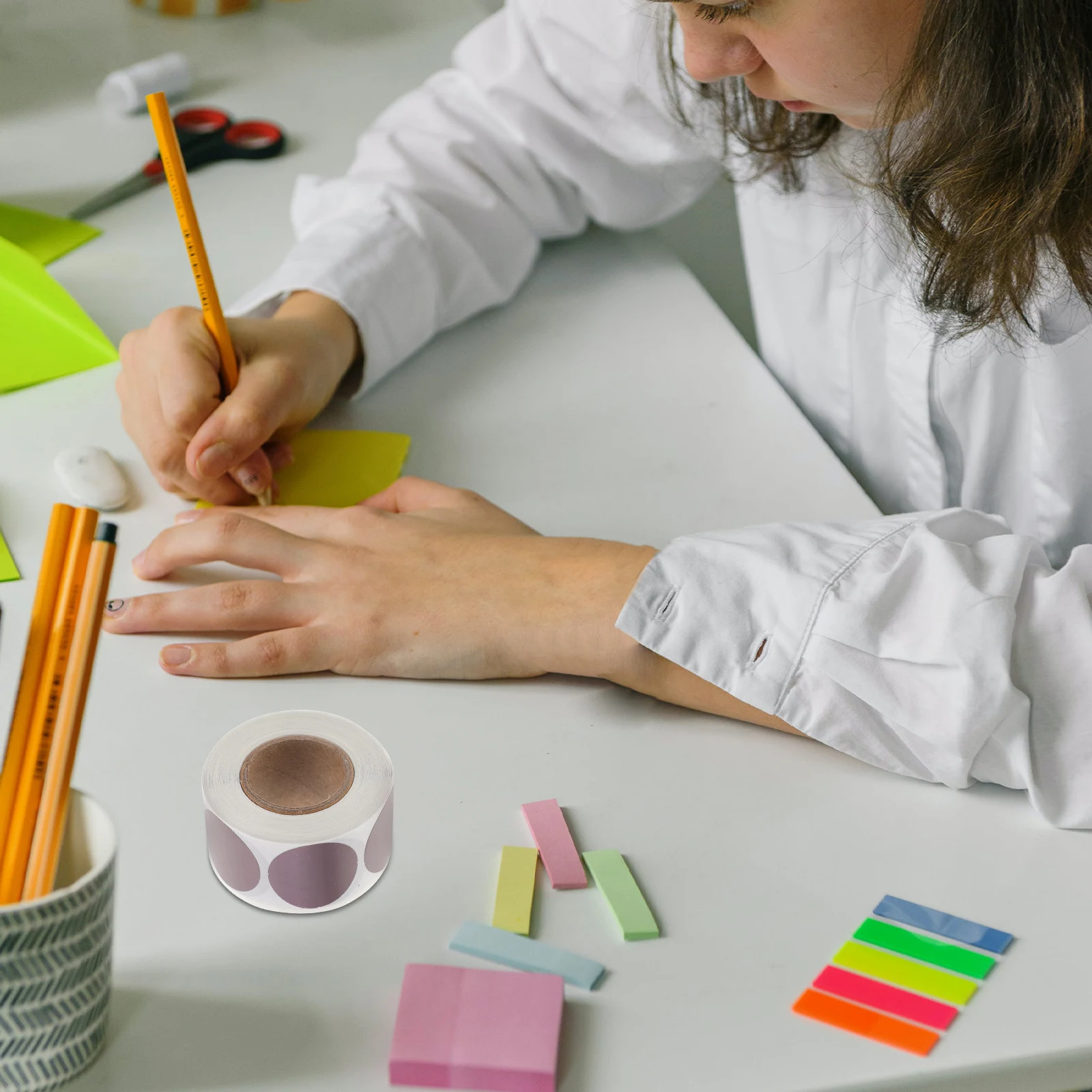 Stickers Label Scratcher Behang Rond Zelfklevend Verwijderbaar Roségoudkleurig Kantoor