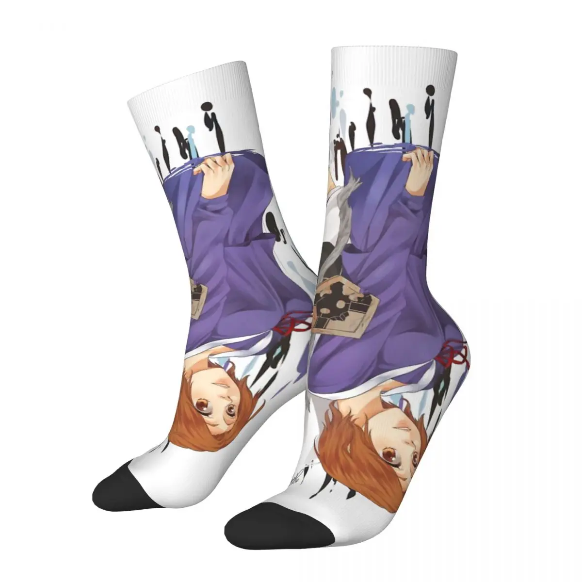 Bleach Everything But The Rain Crazy Men's compressão Meias Unisex Shinigami, anime japonês Harajuku Pattern Crew Sock Boys