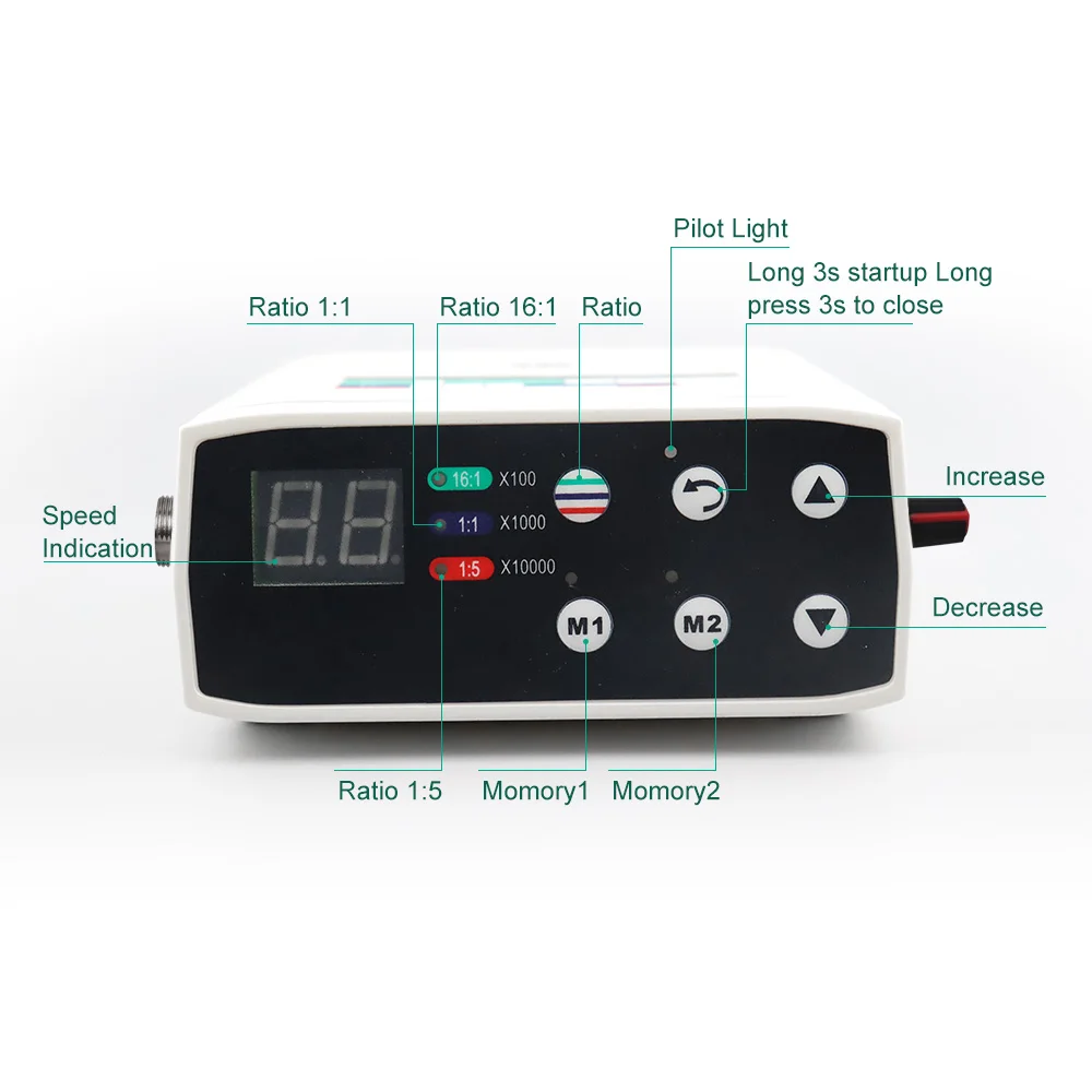 Dental LED Brushless Electric Micro Motor With Water Tank  Internal Spray 2/4 Holes fit 1:1/1:5/16:1 Handpiece Dentistry Tools