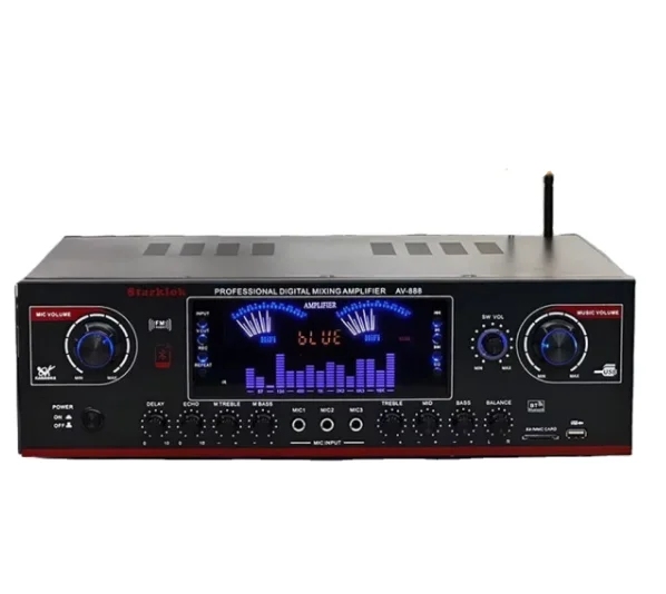 AV-888 7.1 Channel 2000W High Power Home Theater Karaoke Amplifier Speaker Dual Loop 12 Tube Made of Dur le Metal