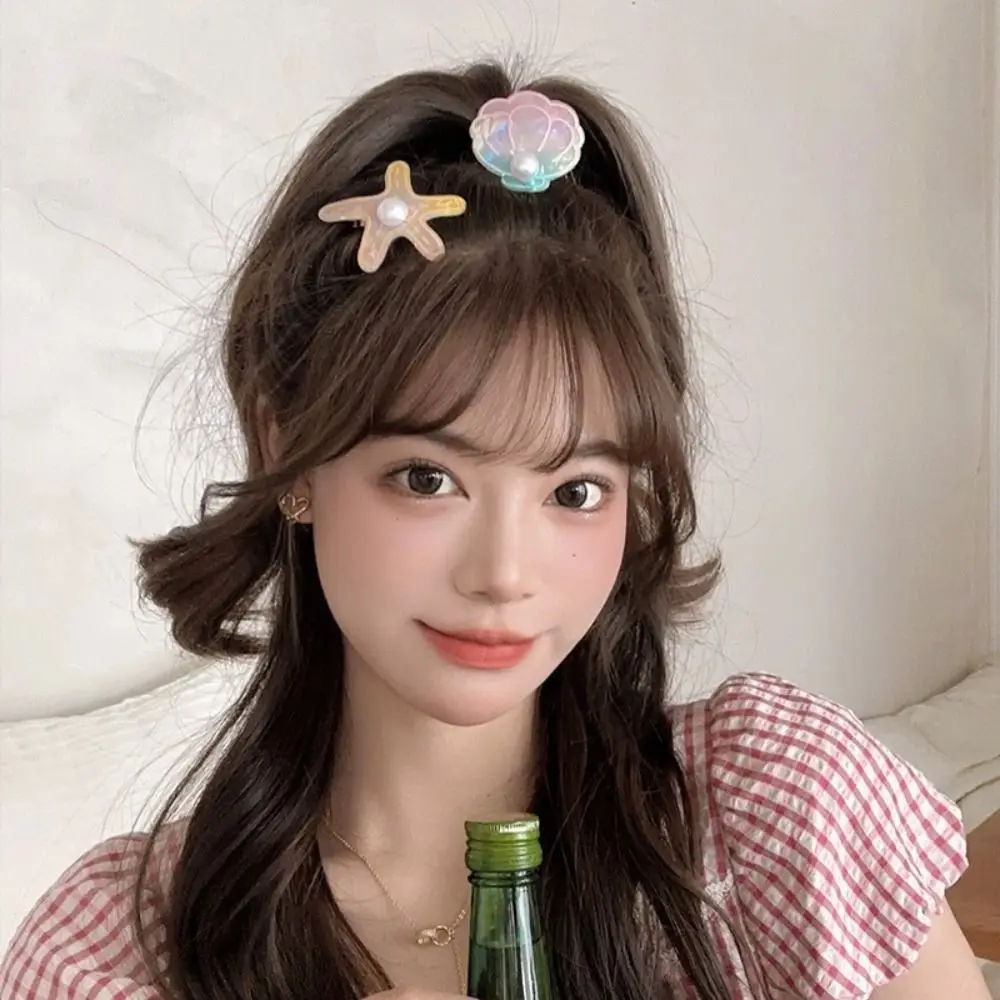 

Sweet Conch Starfish Hair Clip Pearl Hairpin Shell Hair Clip Hair Accessories Hair Ornaments Sweet Barrettes Children