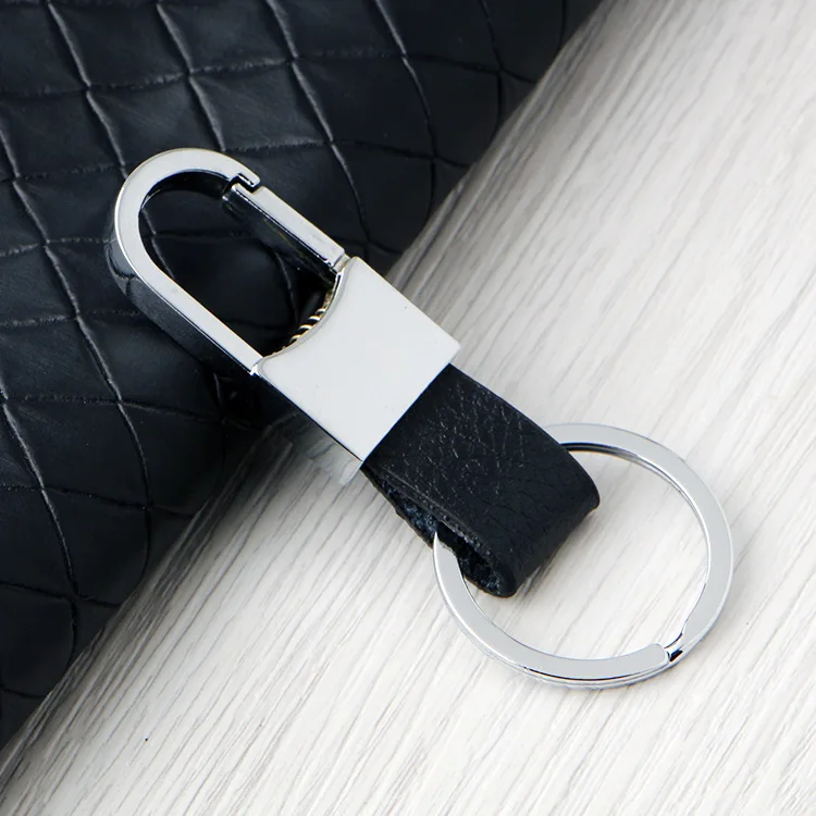 High End Men Keychain Metal Keyring Car Accessories Creative LOGO Custom Leather Key Chain Activity Gift Factory Direct Sales