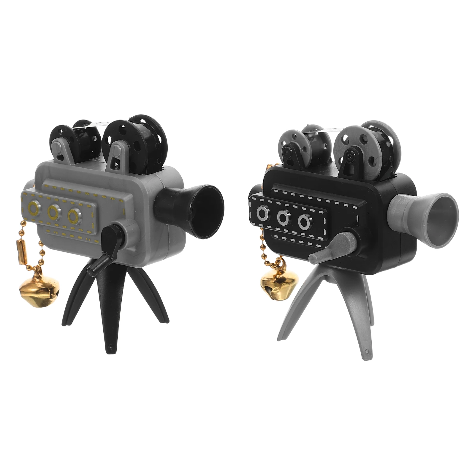 Projetor de filme vintage, 2 peças, mini dispositivo de filme, estilo retrô, operado manualmente, para decoração de quarto, teatro, festa temática, acampamento