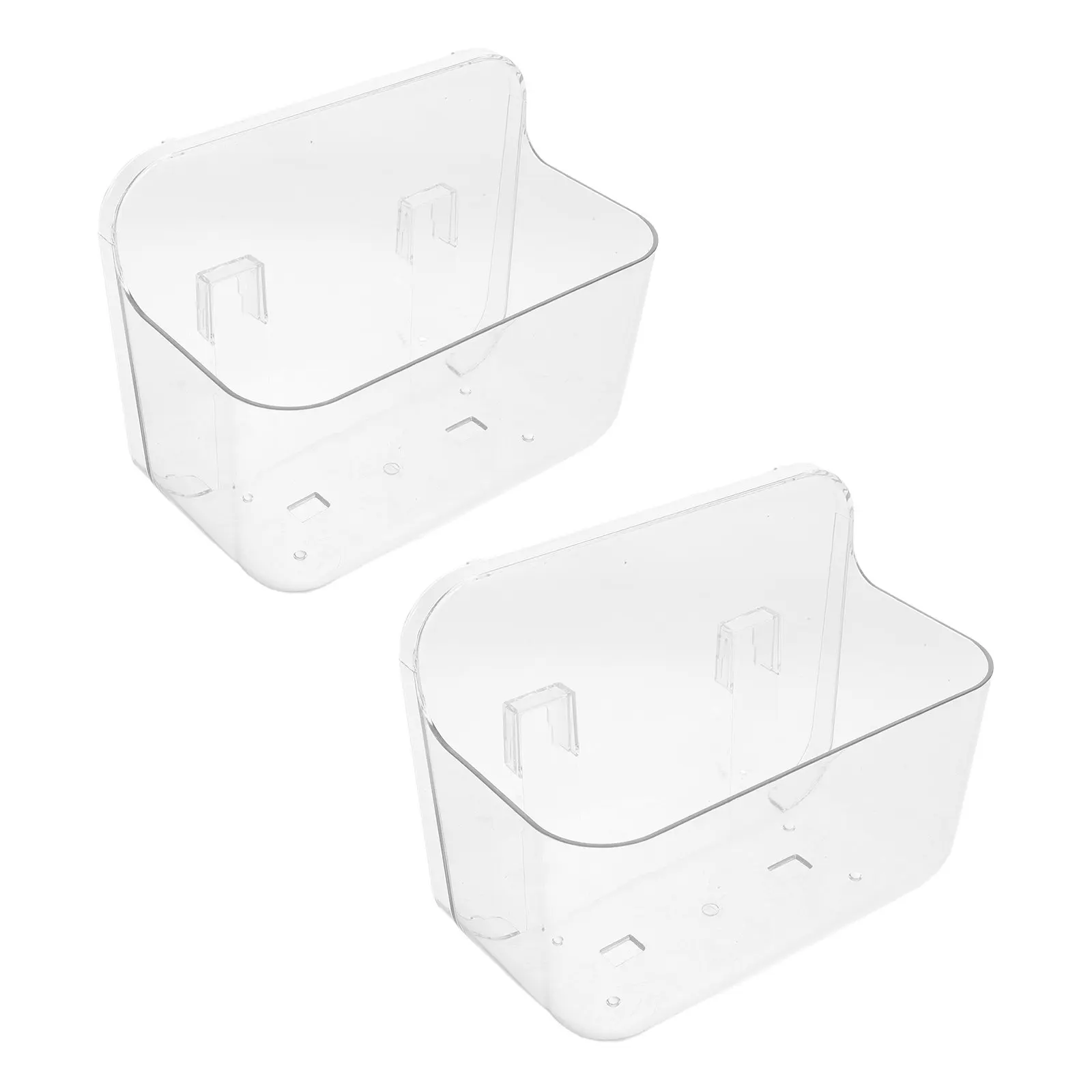 2Pcs No Drill Adhesive Acrylic Bathroom Shelves Stick On Wall Mounted Toiletry Rack Bathroom Storage Organizer Container