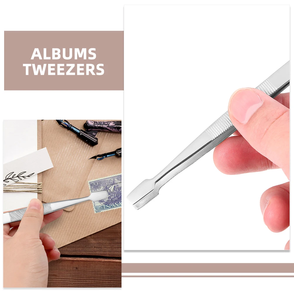 

3pcs Stainless Steel Tweezers Craft Precision Straight Tip For Stamp Collectors Photo Albums Eyelash Handling Storage Travel