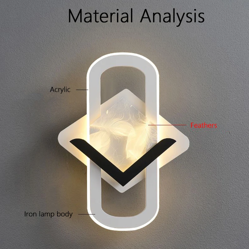 Современная креативная настенная лампа с перьями, прикроватный светодиодный светильник для спальни, коридора, дивана, скандинавские Настенные светильники для дома