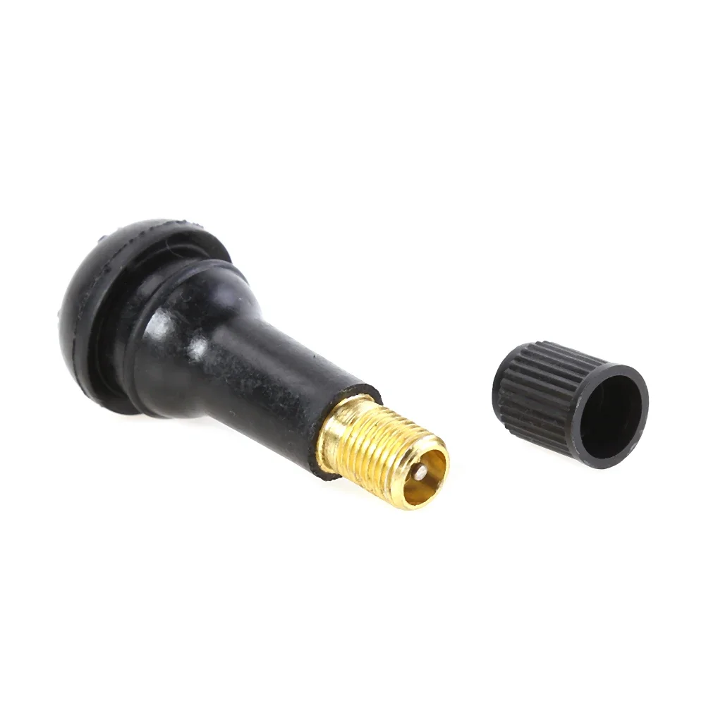 200/100PCS Black TR413 Snap In Short Rubber Valve Stems with Dust Caps Tubeless Car Motorcycle Wheel Tire Valve Stems