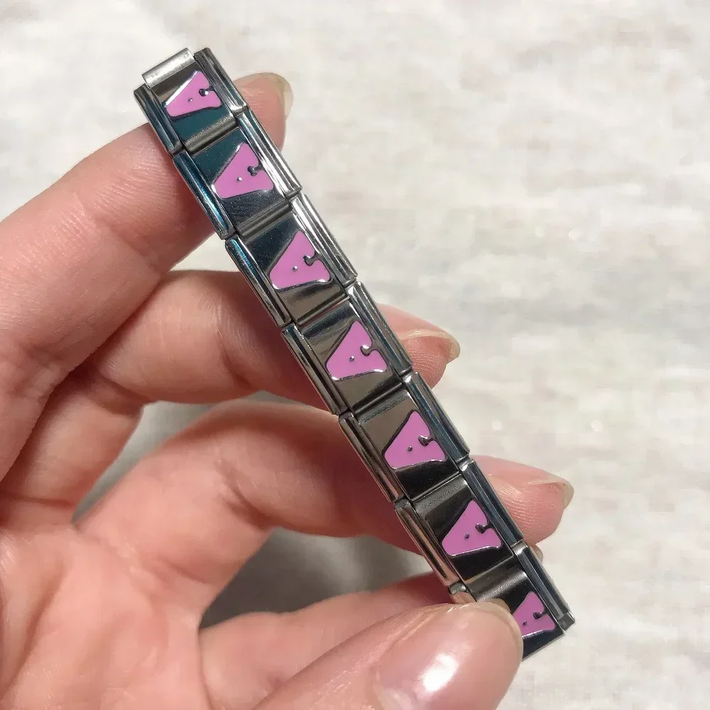 1Pc Multiple Colors 26 English Letters Italian Charm Fashion Links Fit 9mm Bracelet Stainless Steel DIY Jewelry Making Wholesale
