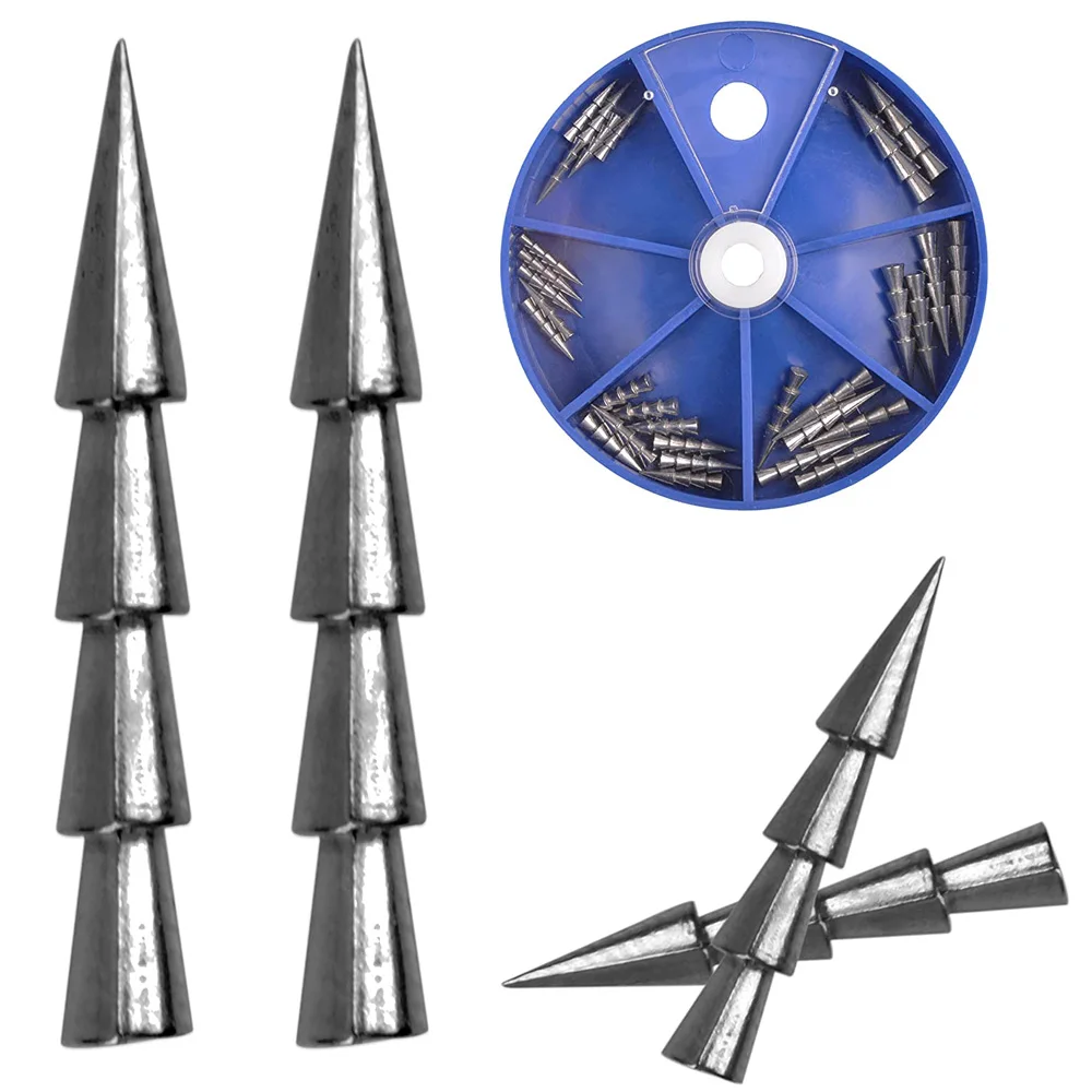 30Pcs Tungsten nail weights for bass fishing Wacky worm bait Sinkers neko rig Insert Fishing Weights  0.3g-1.8g