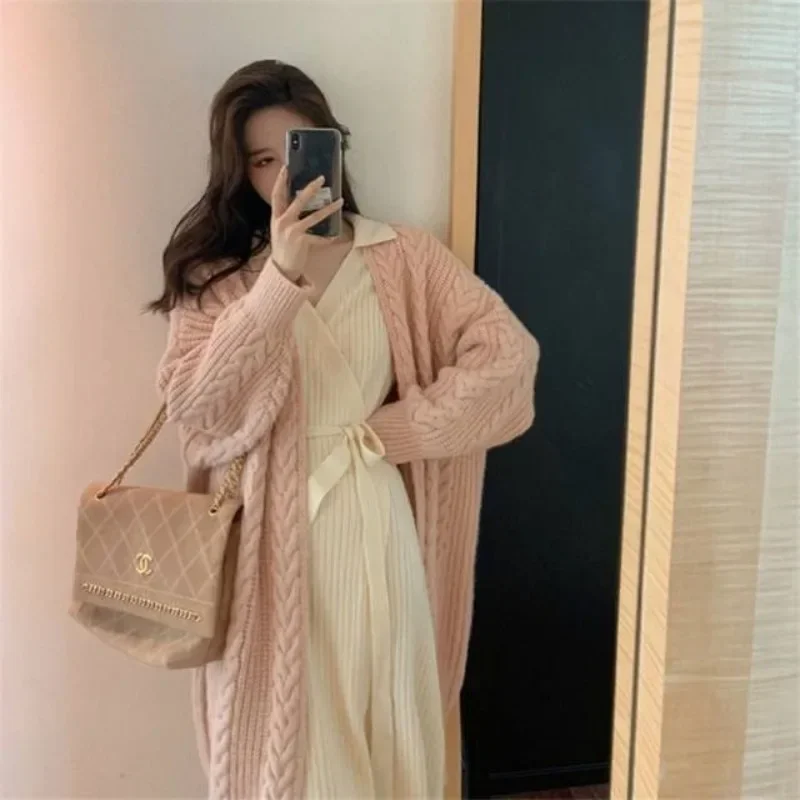 Cardigan for Women Korean Style Knitted Sweater Woman V Neck Coat Outerwear Long Sleeve Hot Youth Fashion Lightweight Harajuku