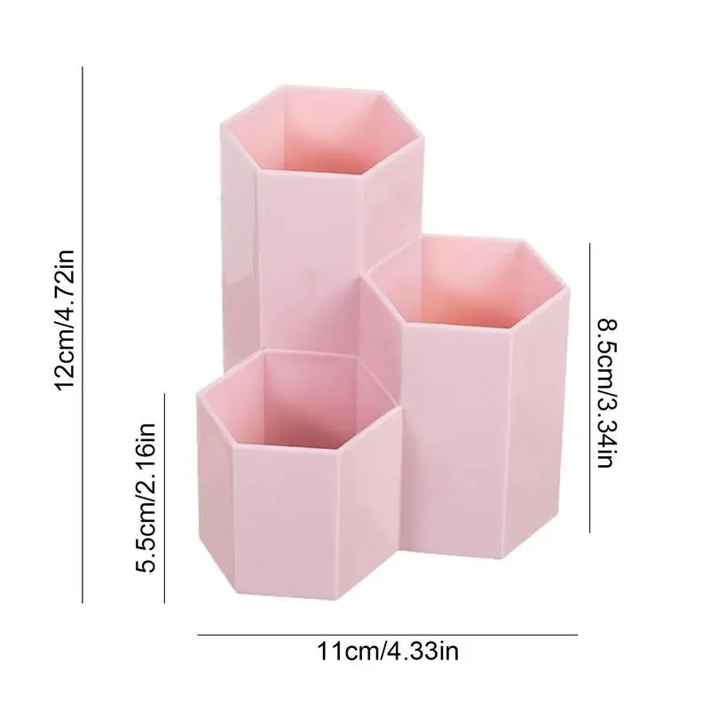 Polish Nail Brush Box 3 Lattices Organizer Storage Tools Desk Case Jewelry Cosmetics Office Table Rack Holder Make Up Pen new