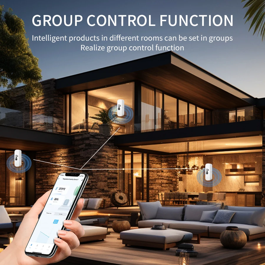 Tuya WiFi Smart Temperature and Humidity Sensor Smart Home Indoor Hygrometer Remote Control Work With Alexa Google Assistant