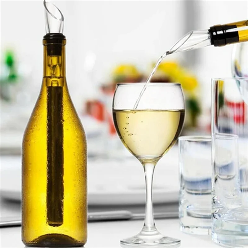 

AONEQ-4 In1 Wine Cooling Stick Bottle Cooler Decanter Wine Accessories Stainless Steel For Men Women Wine Lovers